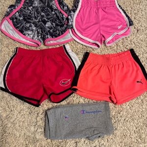 Lot of 5 girls athletic shorts